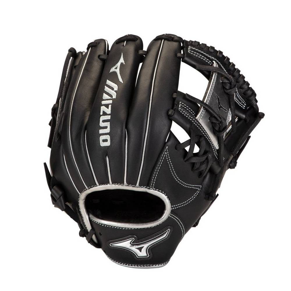 Guantes De Beisbol Mizuno MVP Prime SE Infield 11.5" Hombre Negras/Plateadas Outlet FUSB-15849